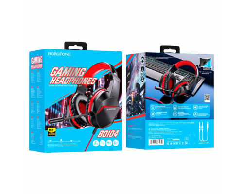 Навушники BOROFONE BO104 Phantom gaming headphones Red