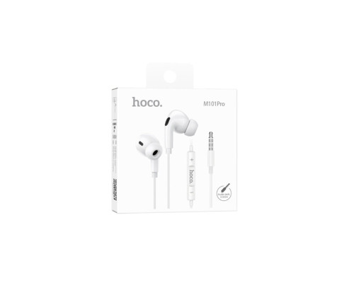 Навушники HOCO M101 Pro Crystal sound wire-controlled earphones with microphone White