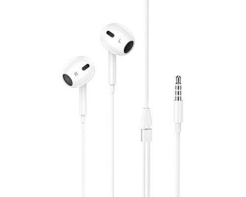 Навушники BOROFONE BM80 Max Gorgeous wire-controlled earphones with microphone White