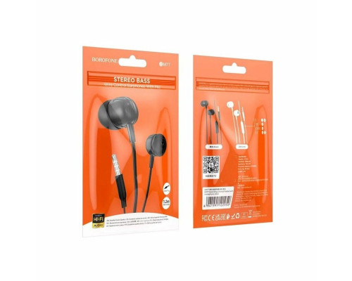 Навушники BOROFONE BM77 Ascending universal headset with microphone Black