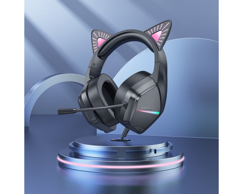 Навушники BOROFONE BO106 Cute cat ear luminous gaming headphones Phantom Cat