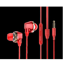 Навушники Baseus Encok H10 Dual Moving-coil Wired Control Headset Red