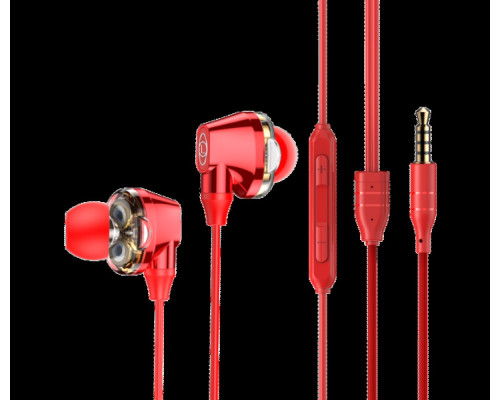 Навушники Baseus Encok H10 Dual Moving-coil Wired Control Headset Red