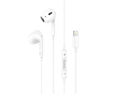 Навушники HOCO M1 Max crystal earphones for iP with mic White