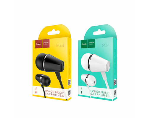 Навушники HOCO M34 honor music universal earphones with microphone White