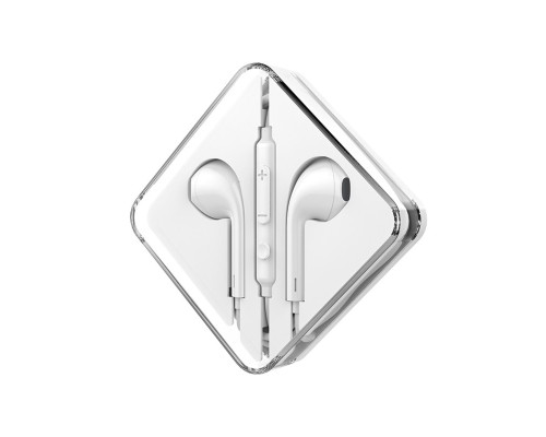 Навушники HOCO M55 Memory sound wire control earphones with mic White