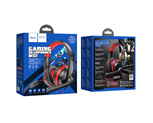 Навушники HOCO W103 Magic tour gaming headphones Red