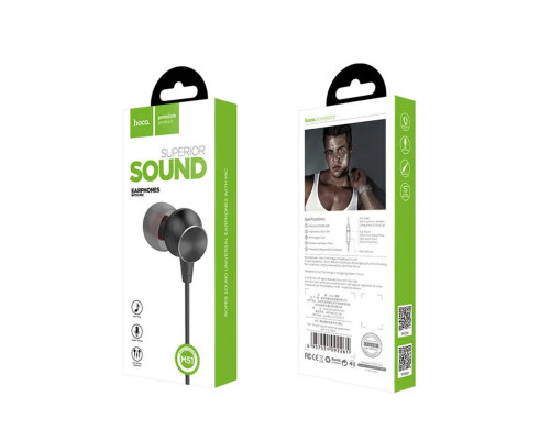 Навушники HOCO M51 Proper sound universal earphones with mic Black