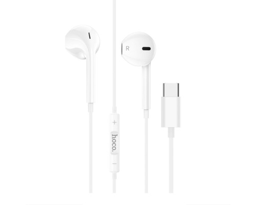 Навушники HOCO M101 Crystal joy Type-C wire-controlled digital earphones with microphone White