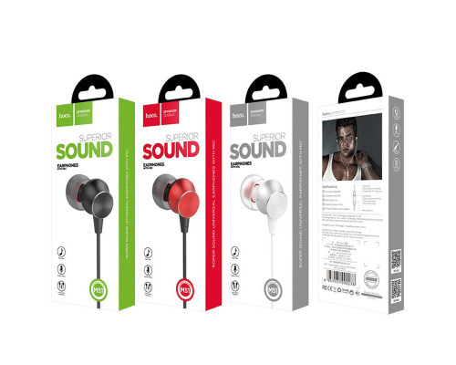 Навушники HOCO M51 Proper sound universal earphones with mic White