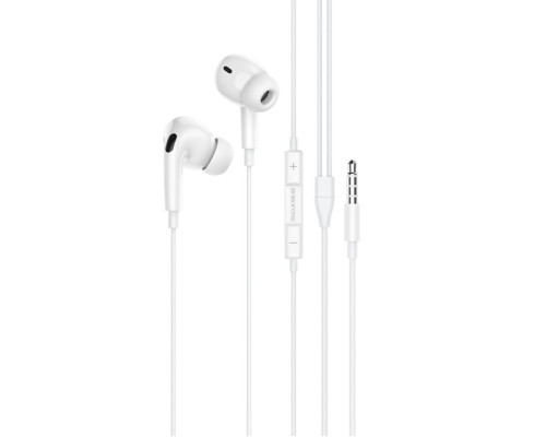 Навушники BOROFONE BM80 Pro Elegant wire-controlled earphones with microphone White