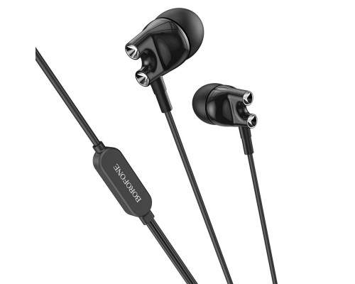 Навушники BOROFONE BM72 Majestic universal earphones with microphone Black