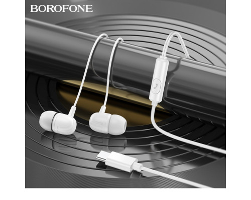 Навушники BOROFONE BM77 Type-C Delicious universal digital earphones with microphone White