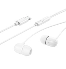 Навушники BOROFONE BM77 Type-C Delicious universal digital earphones with microphone White