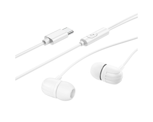 Навушники BOROFONE BM77 Type-C Delicious universal digital earphones with microphone White