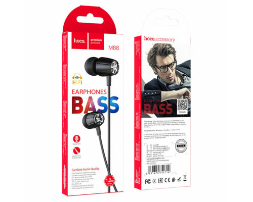 Навушники HOCO M88 Graceful universal earphones with mic Black