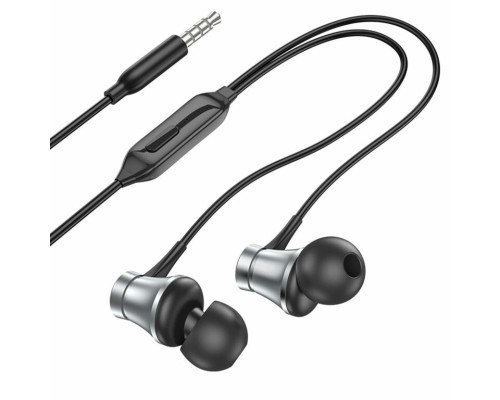 Навушники BOROFONE BM73 Platinum universal earphones with microphone Metal Gray