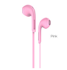 Навушники HOCO M39 Rhyme sound earphones with microphone Pink