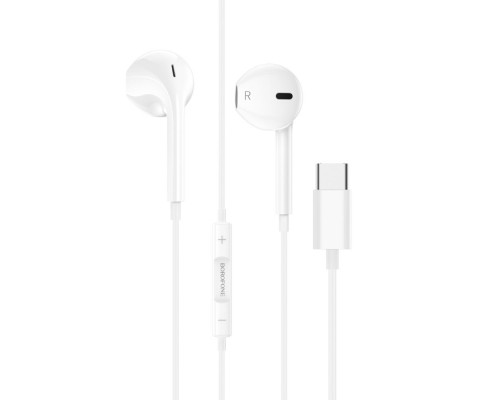 Навушники BOROFONE M80 Magnificent Type-C wire-controlled digital earphones with microphone White