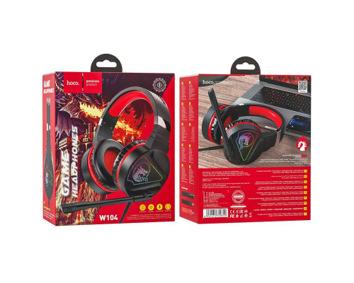 Навушники HOCO W104 Drift gaming headphones Red