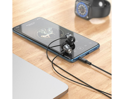 Навушники BOROFONE BM75 Platinum metal universal earphones with microphone Metal Gray