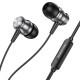 Навушники BOROFONE BM75 Platinum metal universal earphones with microphone Metal Gray