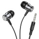 Навушники BOROFONE BM75 Platinum metal universal earphones with microphone Metal Gray