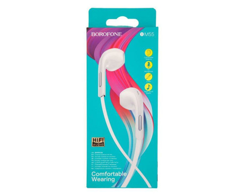 Навушники BOROFONE BM55 Sonido universal earphones with microphone White