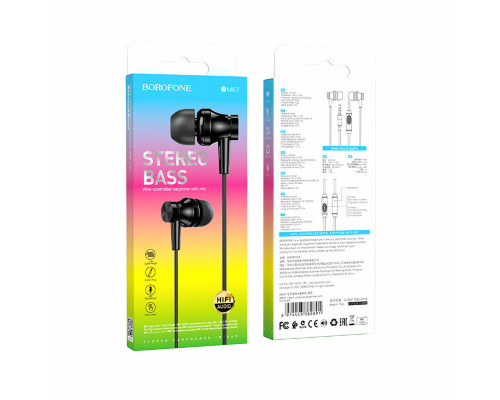 Навушники BOROFONE BM67 Talent universal earphones with mis Black