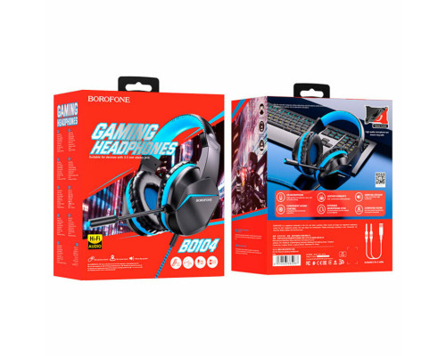 Навушники BOROFONE BO104 Phantom gaming headphones Blue