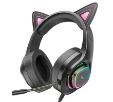 Навушники HOCO W107 Cute cat luminous cat ear gaming headphones Phantom Cat