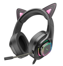 Навушники HOCO W107 Cute cat luminous cat ear gaming headphones Phantom Cat