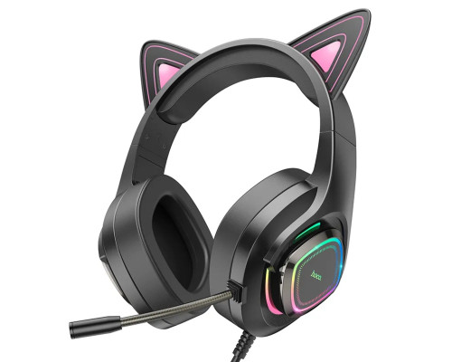 Навушники HOCO W107 Cute cat luminous cat ear gaming headphones Phantom Cat