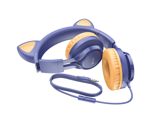 Навушники HOCO W36 Cat ear headphones with mic Midnight Blue