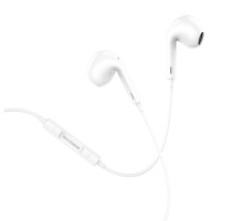 Навушники BOROFONE BM30 Max Acoustic wire control earphones for iP with mic White