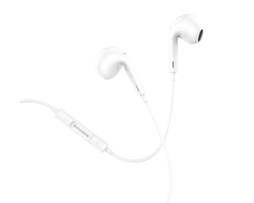 Навушники BOROFONE BM30 Max Acoustic wire control earphones for iP with mic White