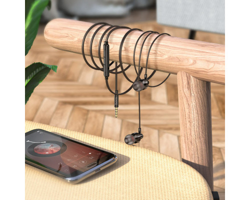 Навушники HOCO M90 Delight wire-controlled earphones with microphone Black Shadow