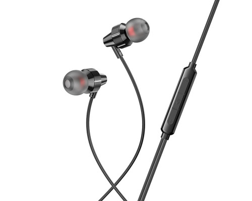 Навушники HOCO M90 Delight wire-controlled earphones with microphone Black Shadow