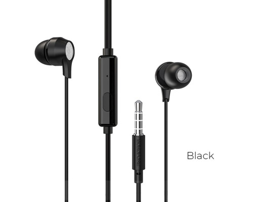 Навушники BOROFONE BM28 Tender sound universal earphones with mic Black