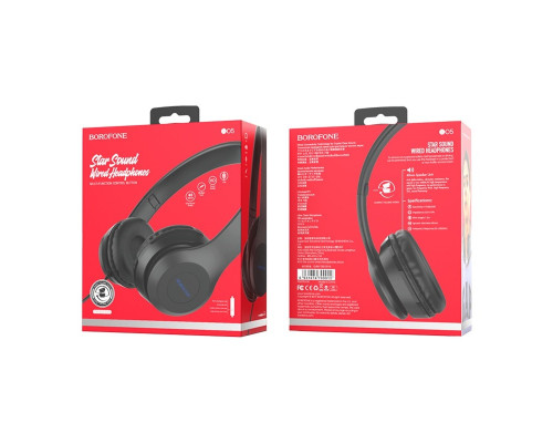 Навушники BOROFONE BO5 Star sound wired headphones Black