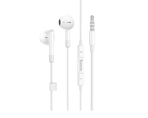 Навушники HOCO M93 wire control earphones with microphone White