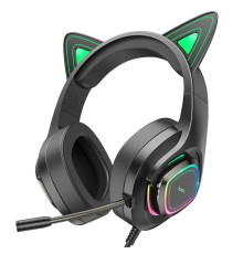 Навушники HOCO W107 Cute cat luminous cat ear gaming headphones Elf Cat