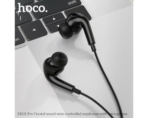 Навушники HOCO M101 Pro Crystal sound wire-controlled earphones with microphone Black