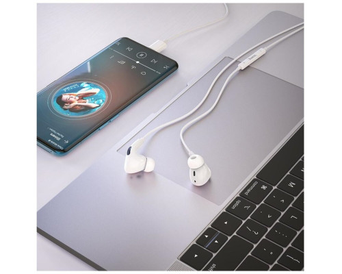 Навушники HOCO M101 Pro Crystal sound Type-C wire-controlled digital earphones with microphone White