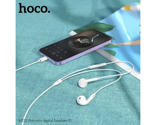 Навушники дротові HOCO M111 Primero digital headset Lightning Білі mag-6942007606646151399