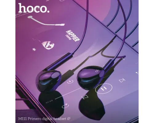 Навушники дротові HOCO M111 Primero digital headset Lightning Чорні mag-6942007606639151398