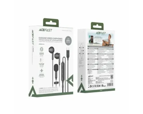Навушники ACEFAST L12 Type-C semi-in-ear karaoke wired earphones Black mag-6974316286189153815