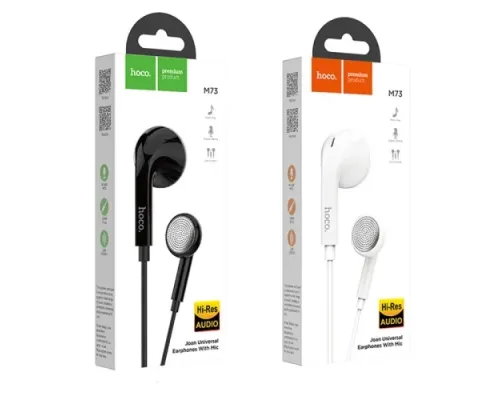 Навушники дротові HOCO M73 Joan universal earphones with mic Black mag-6931474719430145934
