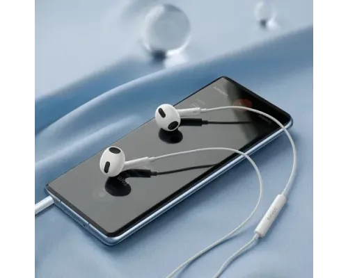 Навушники Baseus Encok 3.5mm lateral in-ear Wired Earphone H17 White NGCR020002 mag-6932172607791145676