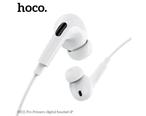 Навушники дротові HOCO M111 Pro Primero digital headset Lightning White mag-6942007606660151401